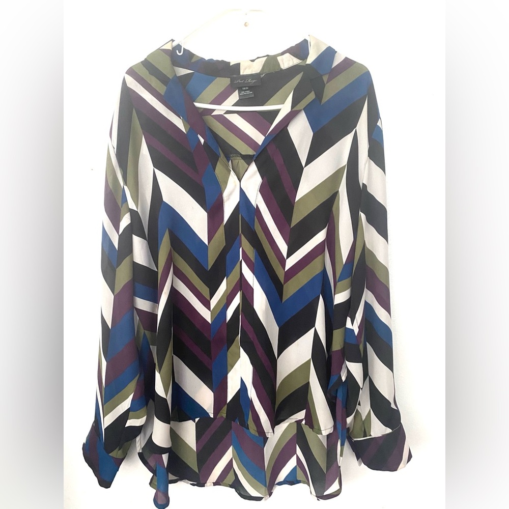 Pat Rego Multicolor Chevron Blouse
